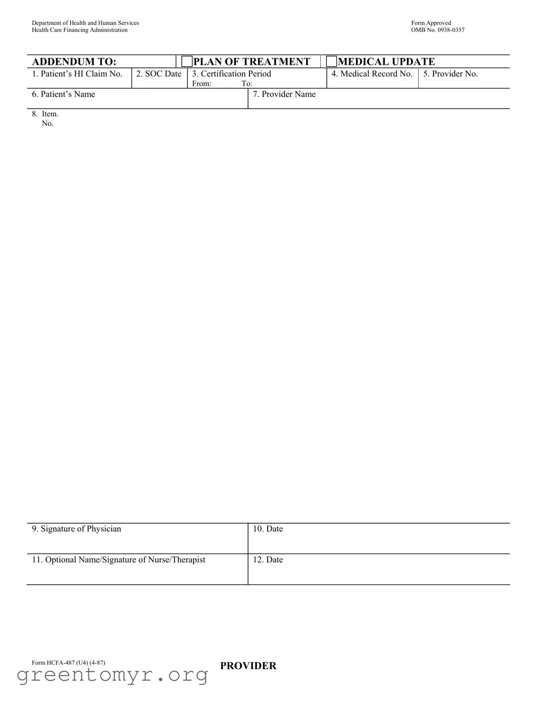 Fill in a Valid Hcfa 487 Template