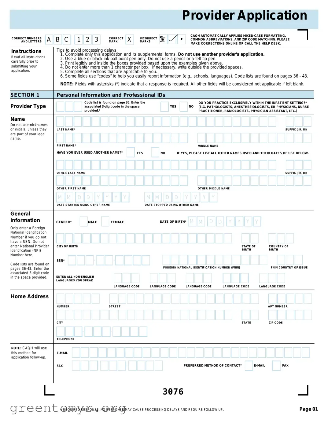 Fill in a Valid Caqh Provider Application Template