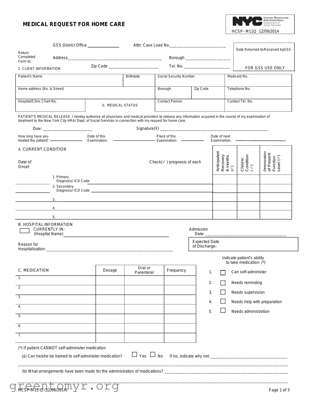 Fill in a Valid M11Q Template