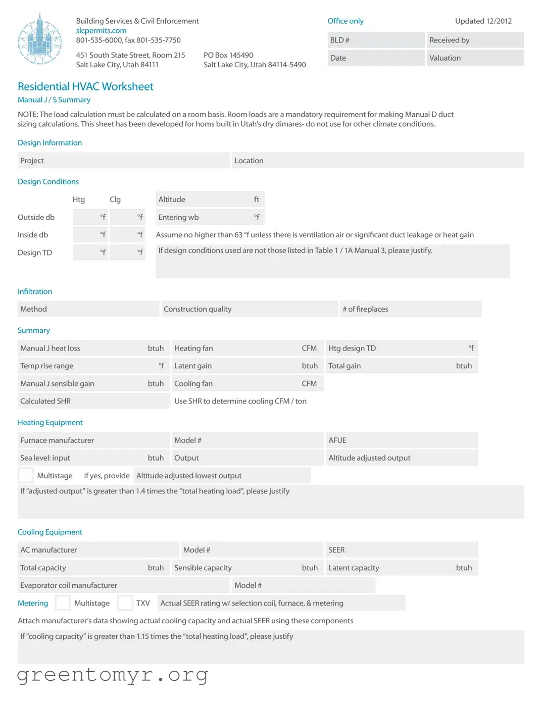 Fill in a Valid Manual J Template