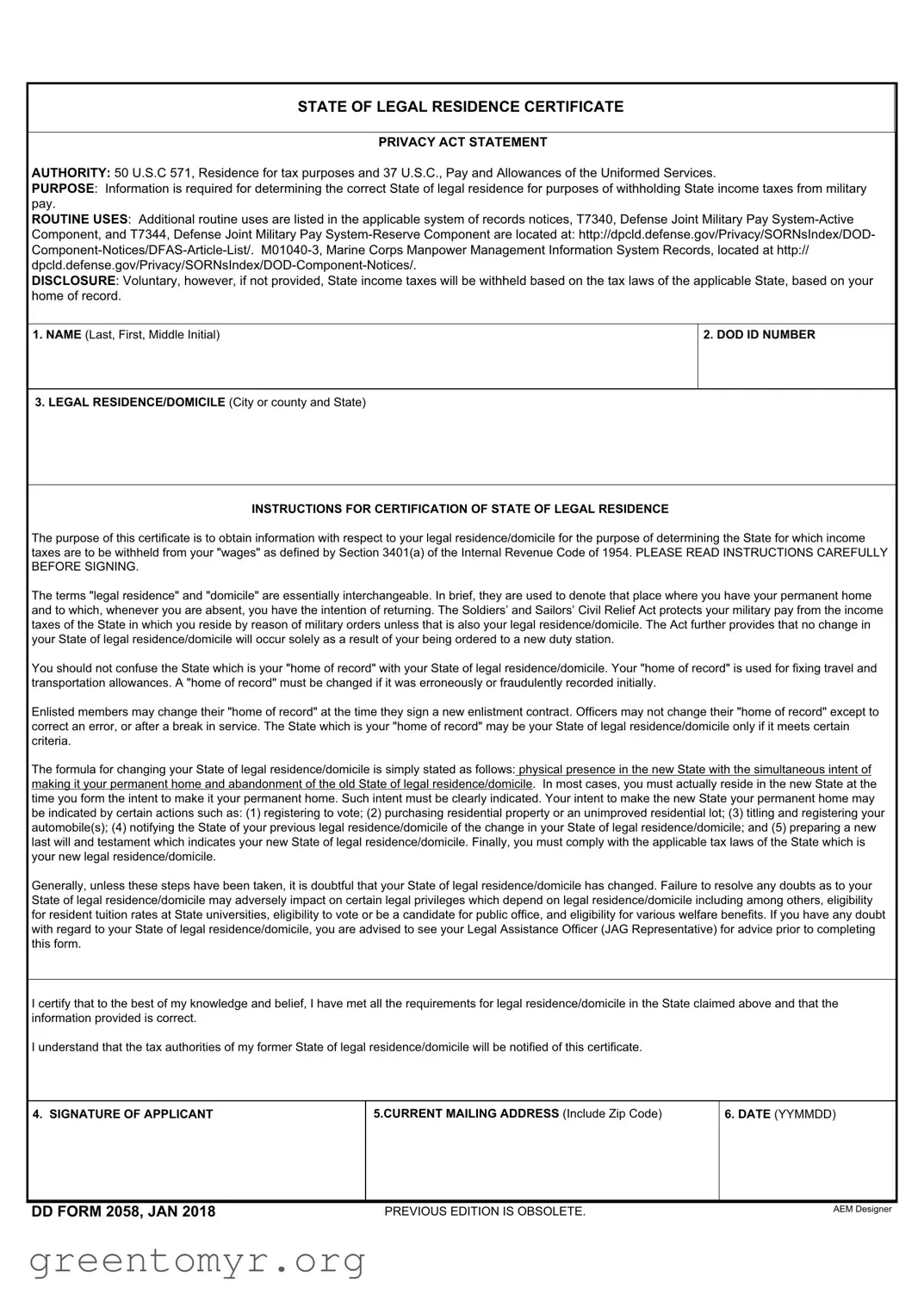 Fill in a Valid Dd Template