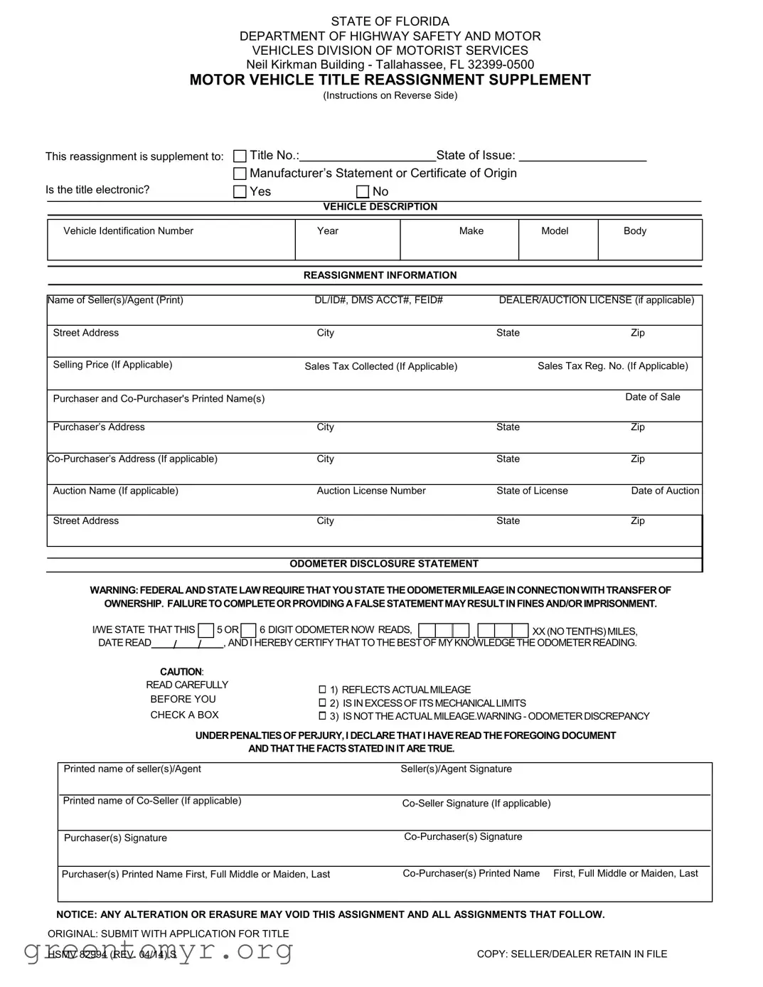 Fill in a Valid Hsmv 82994 Template