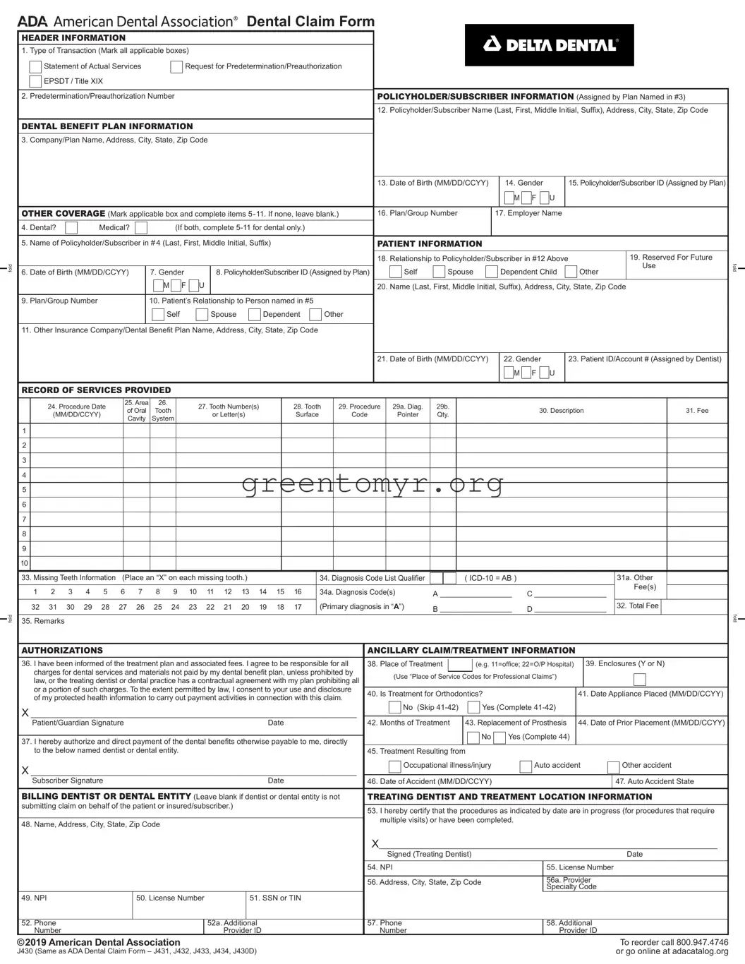 Fill in a Valid Humana Dental Template
