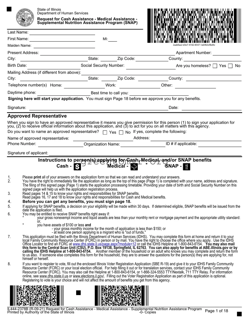 Fill in a Valid Il444 2378 B Template