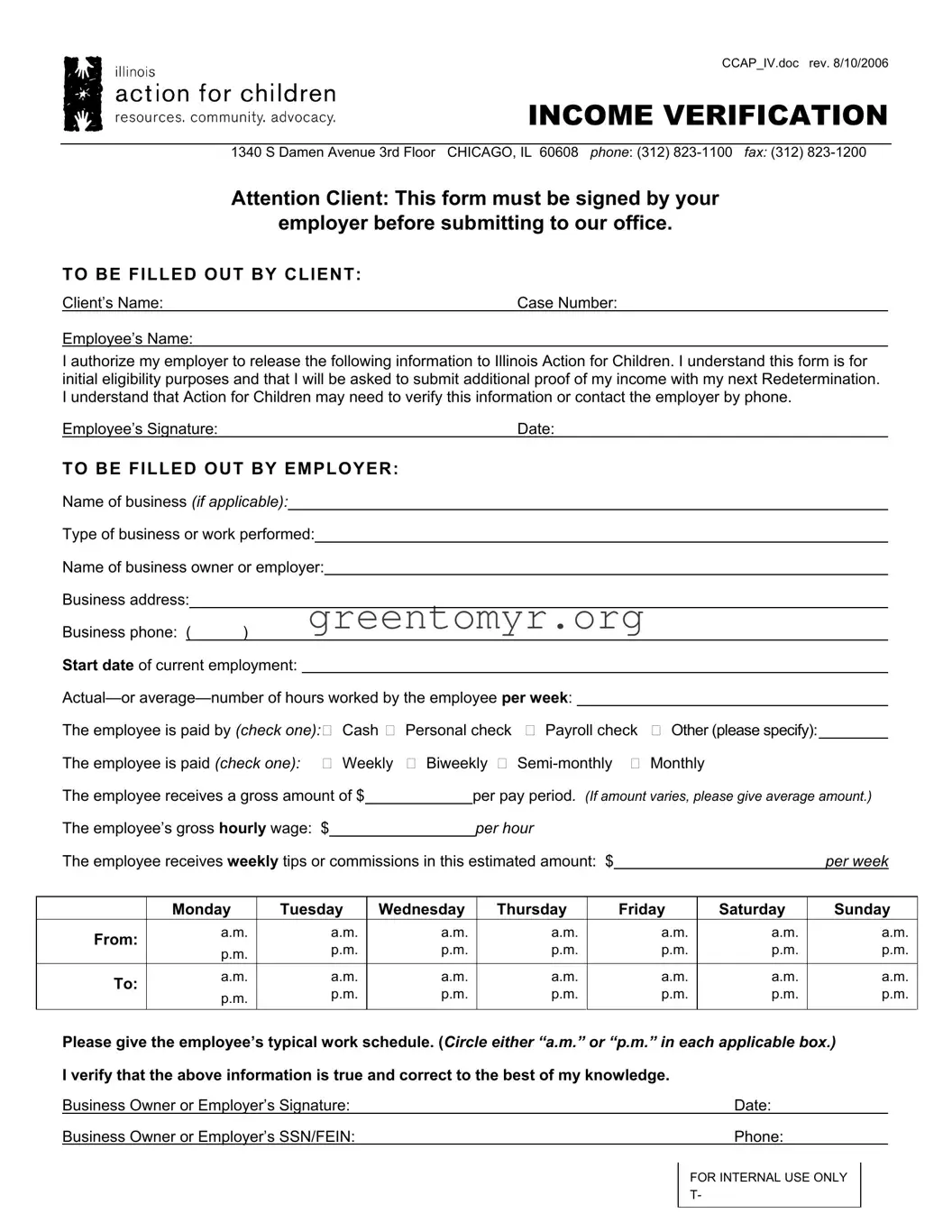 Fill in a Valid Illinois Income Verification Template