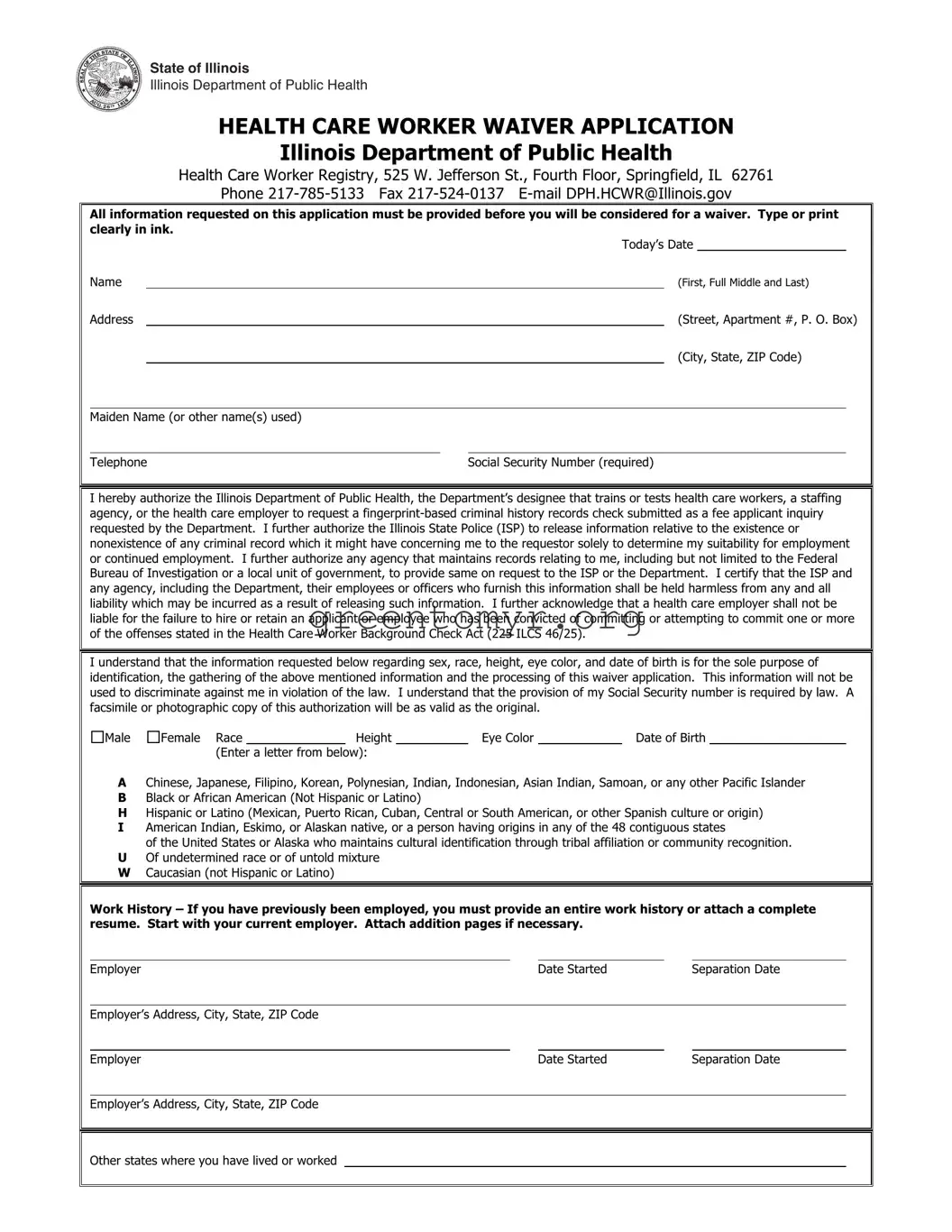 Fill in a Valid Illinois Waiver Template