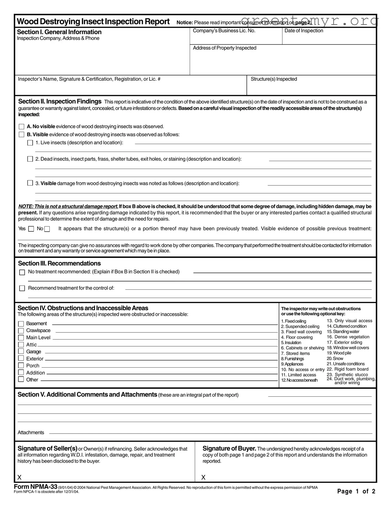 Fill in a Valid Npma33 Template