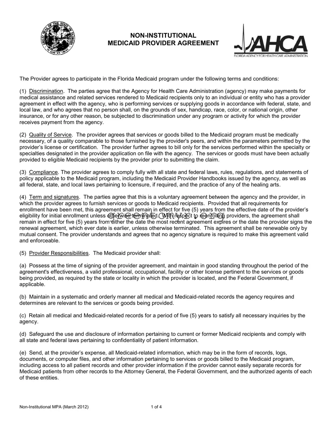 Fill in a Valid Institutional Medicaid Provider Template