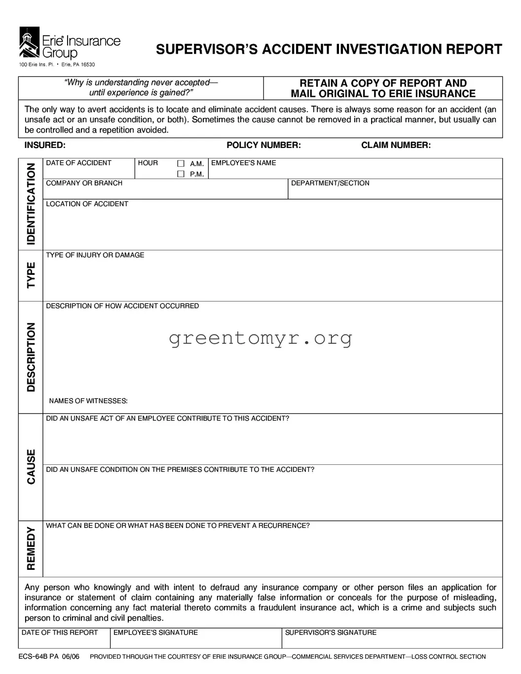 Fill in a Valid Investigation Template