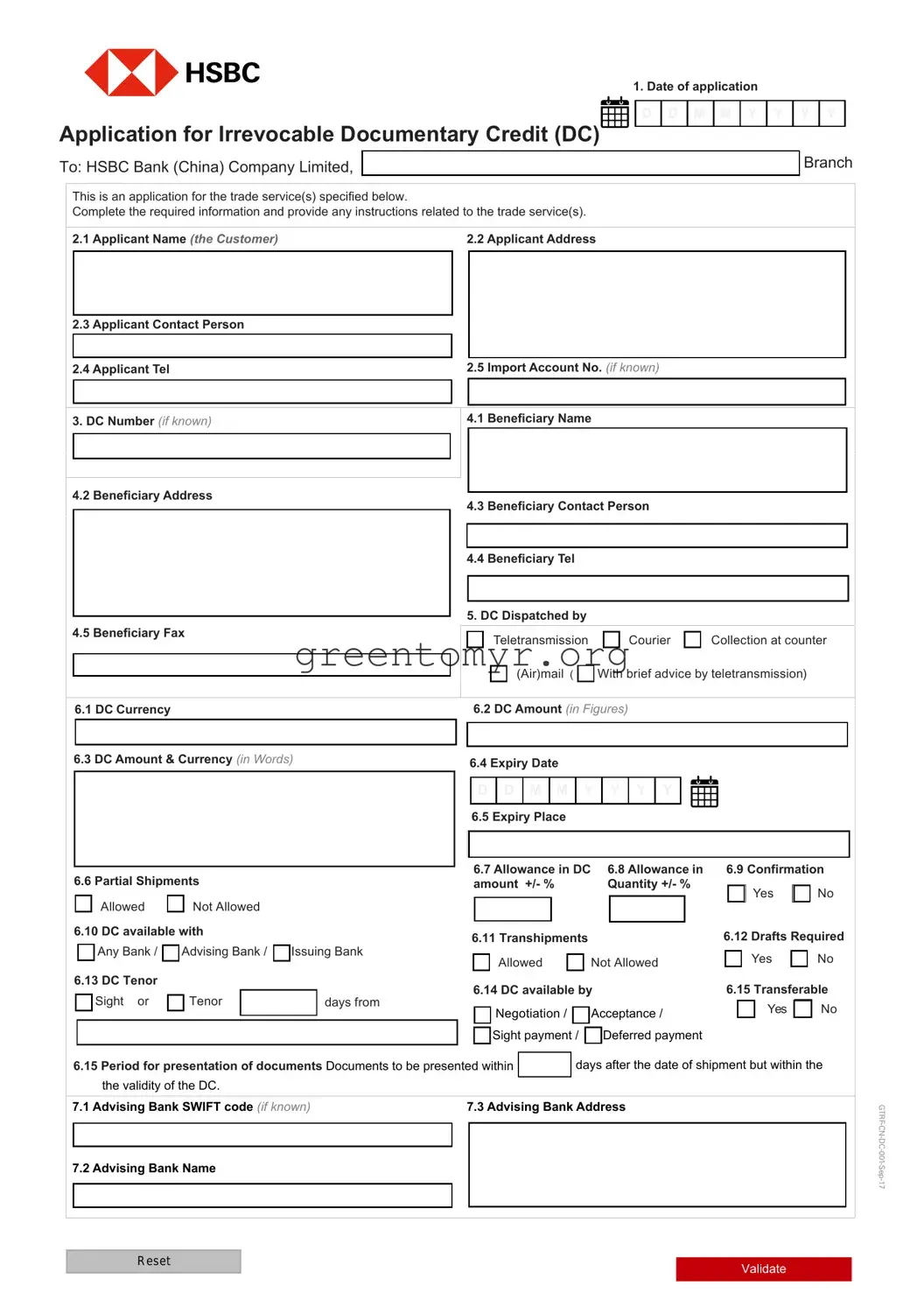 Fill in a Valid Irrevocable Documentary Credit Template