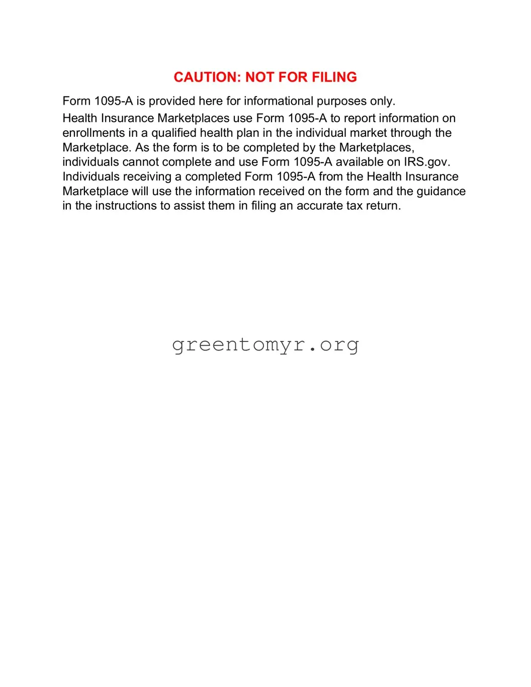 Fill in a Valid IRS 1095-A Template