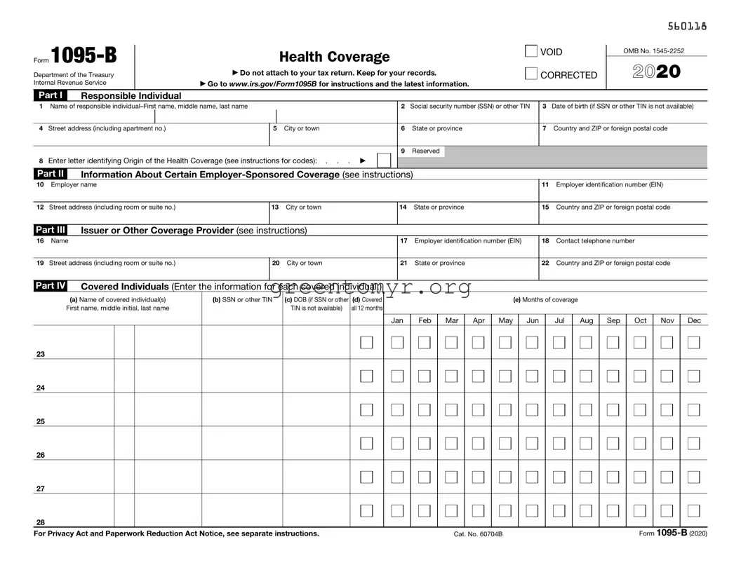 Fill in a Valid IRS 1095-B Template