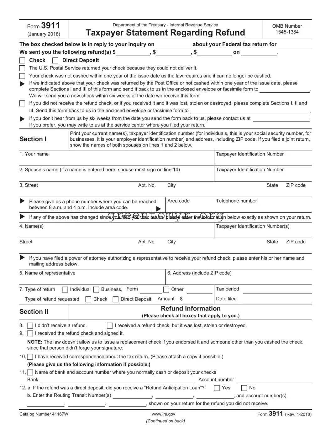Fill in a Valid IRS 3911 Template
