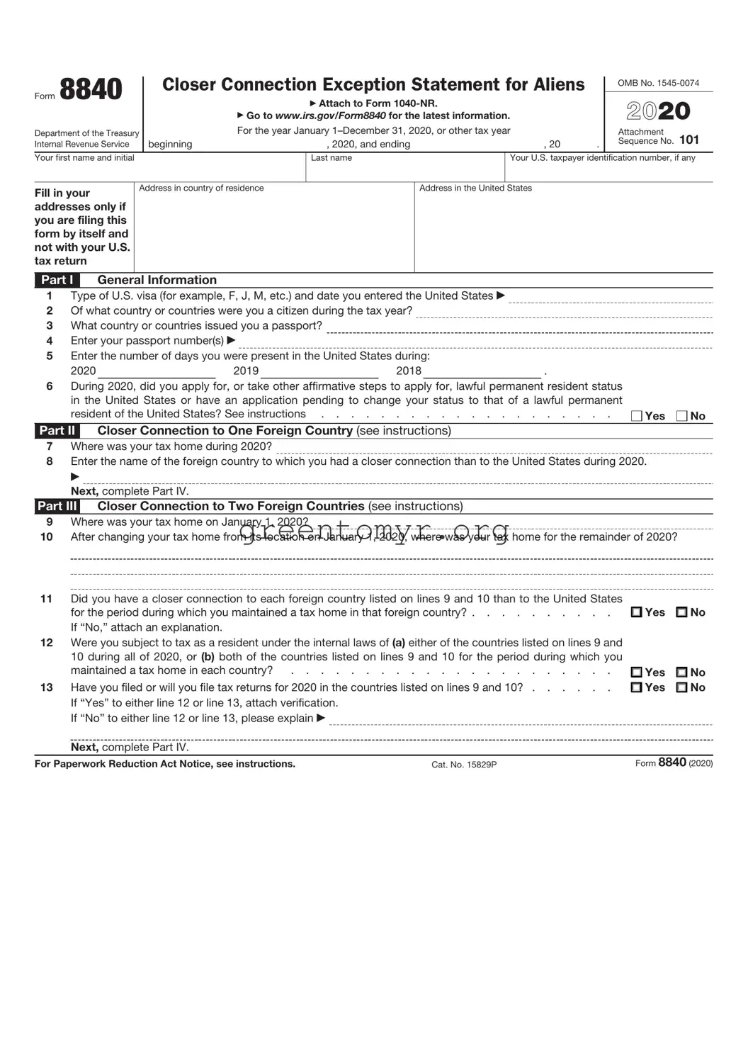 Fill in a Valid IRS 8840 Template