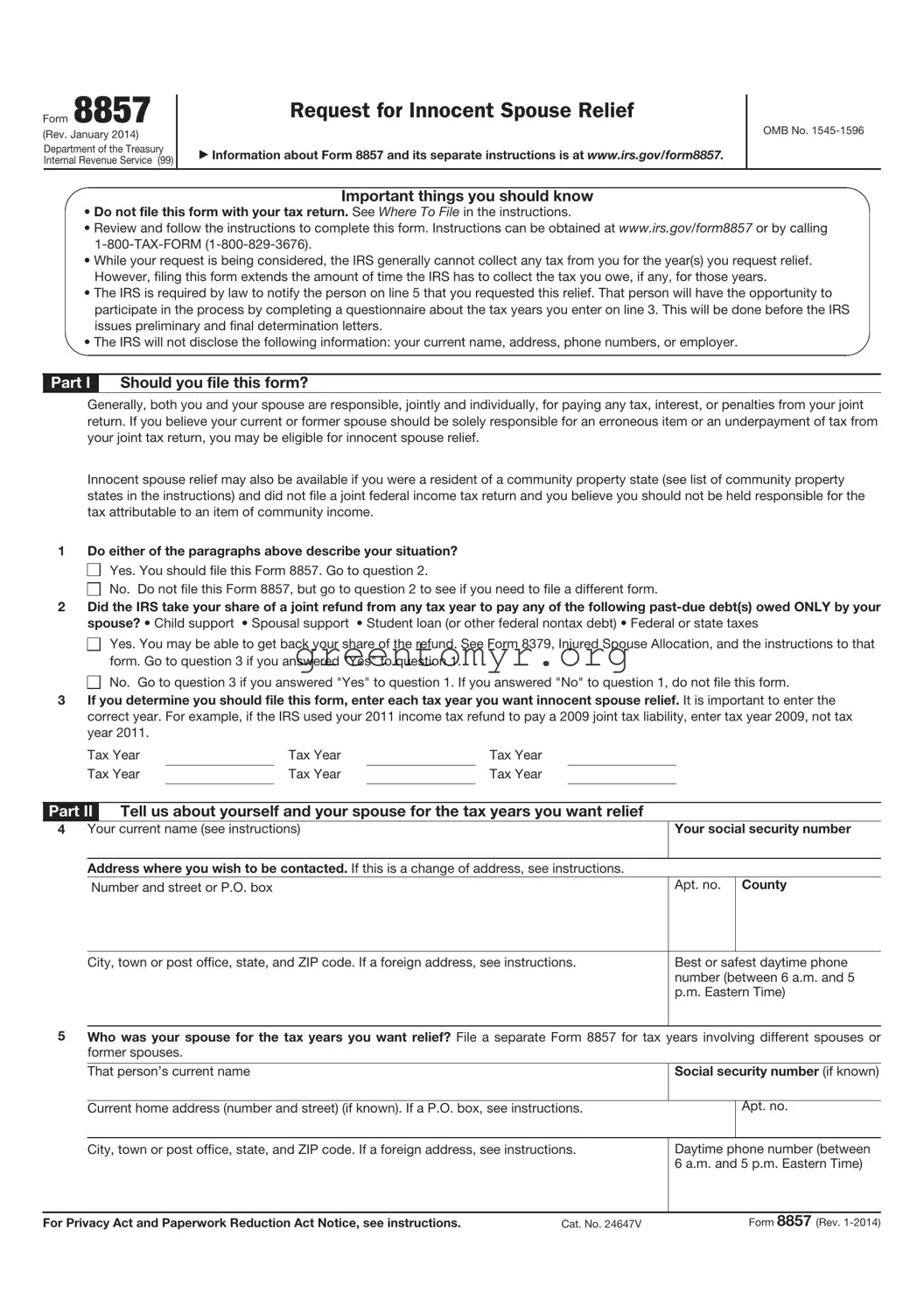 Fill in a Valid IRS 8857 Template