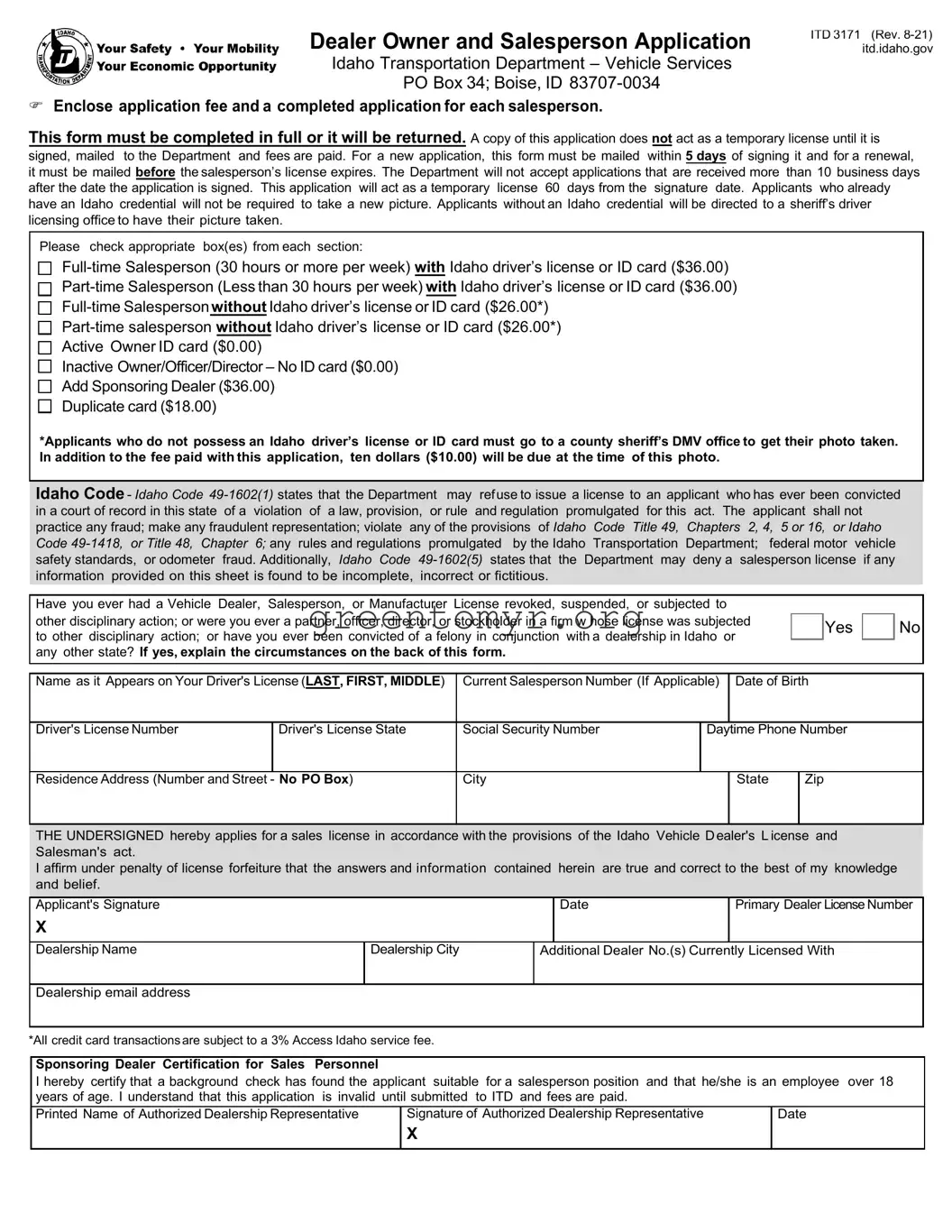 Fill in a Valid Itd 3171 Template