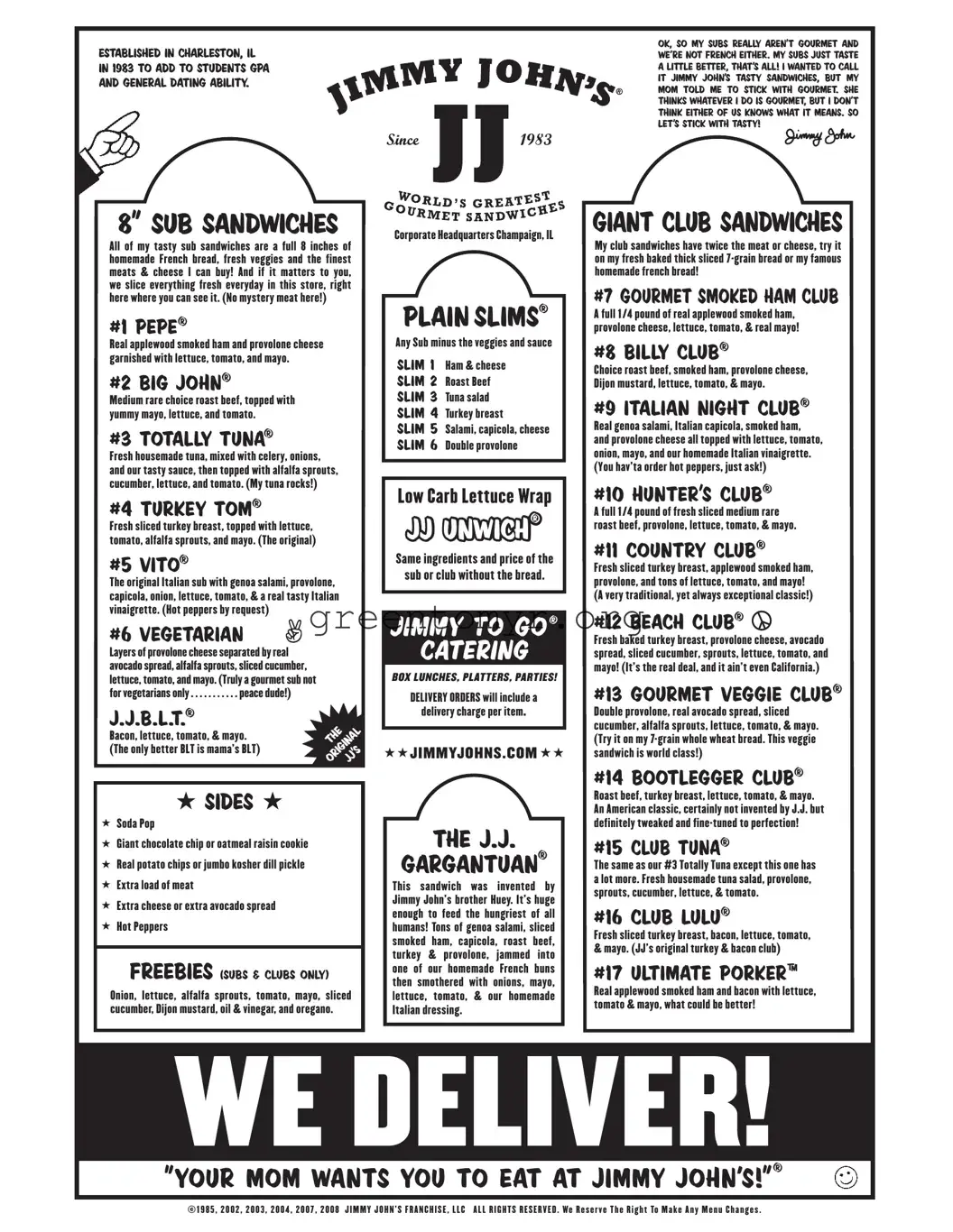 Fill in a Valid Jimmy Johns Group Template
