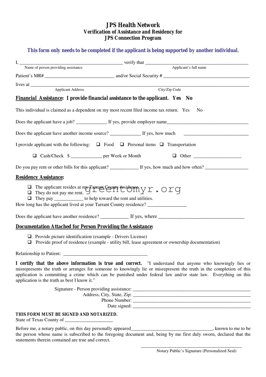 Fill in a Valid Jps Health Network Verification Template