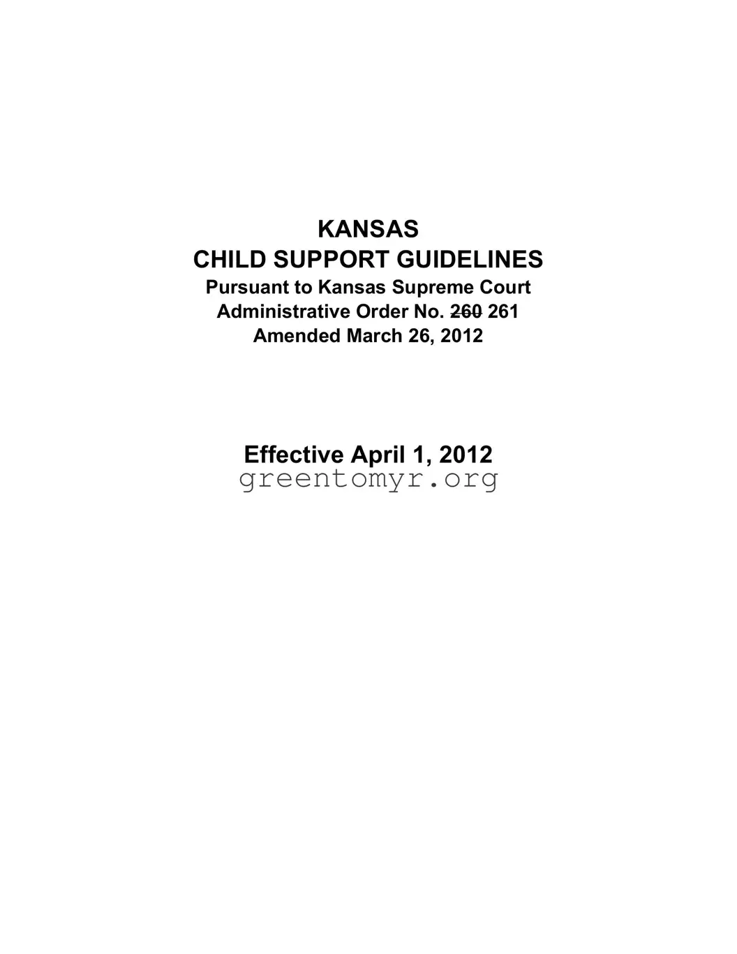 Fill in a Valid Kansas Child Support Template