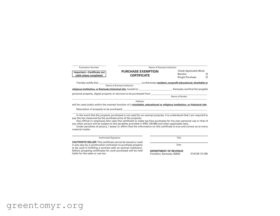 Fill in a Valid 51A126 Template