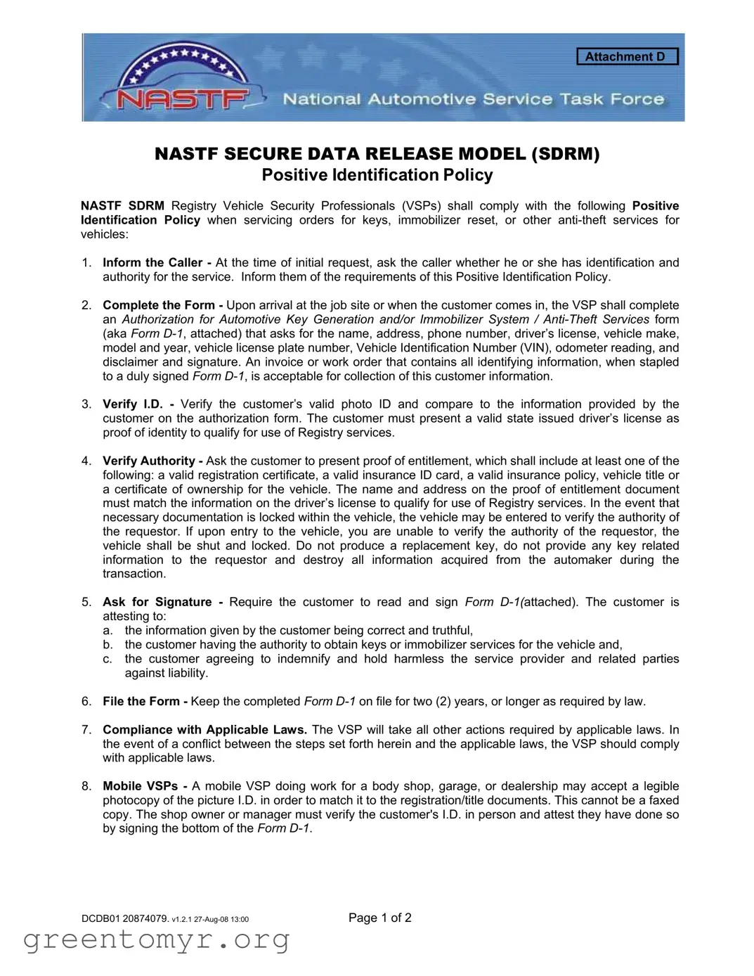 Fill in a Valid Nastf Template