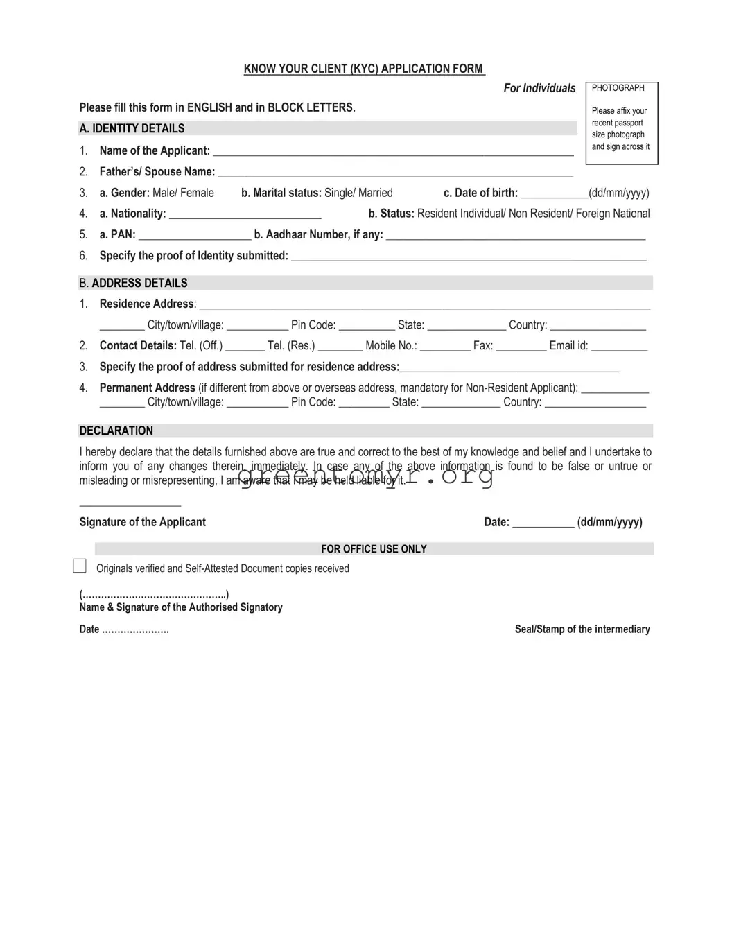 Fill in a Valid Kyc Application Template