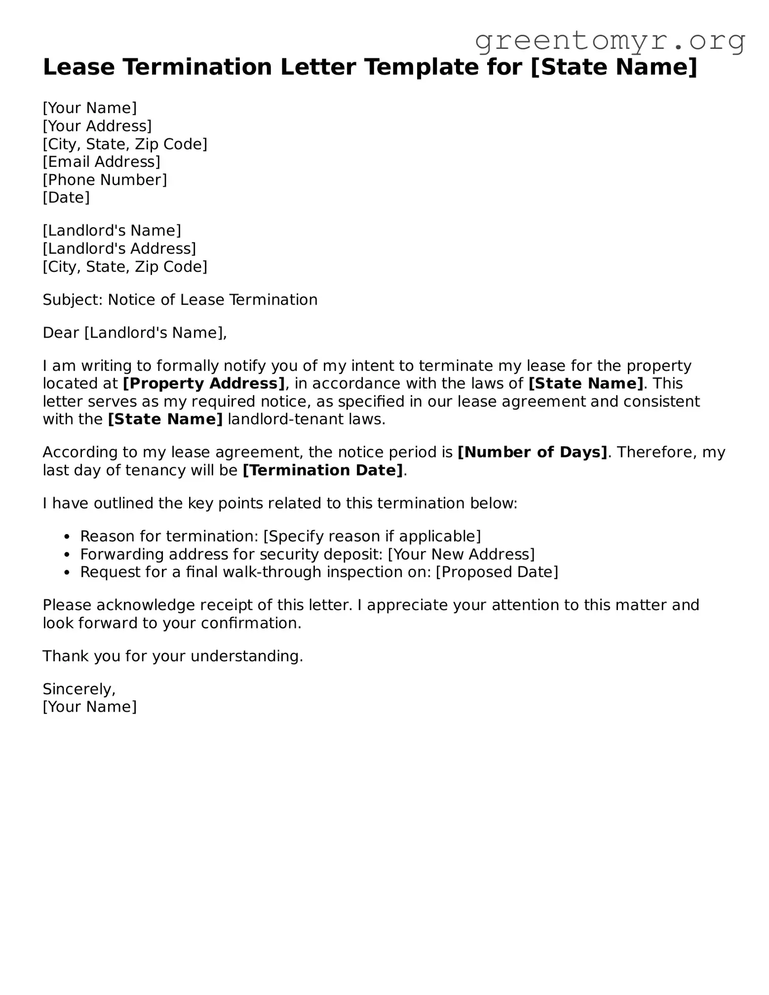 Valid Lease Termination Letter Form