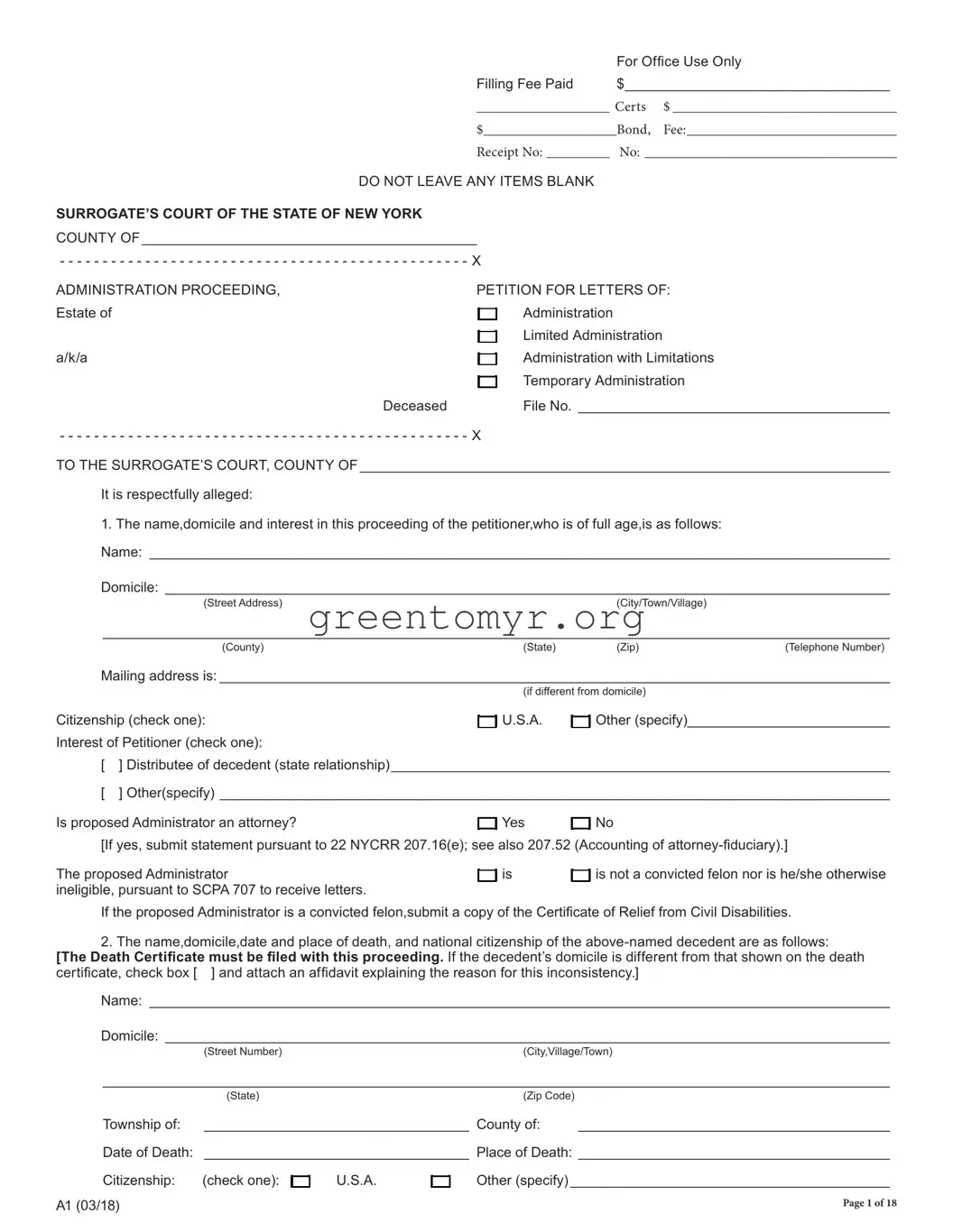 Fill in a Valid Letters Administration Template