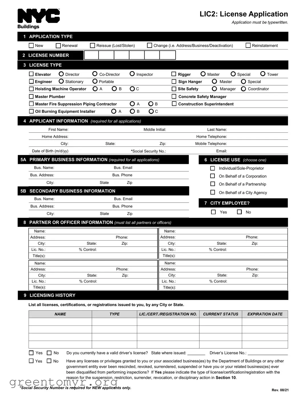 Fill in a Valid Lic2 License Template