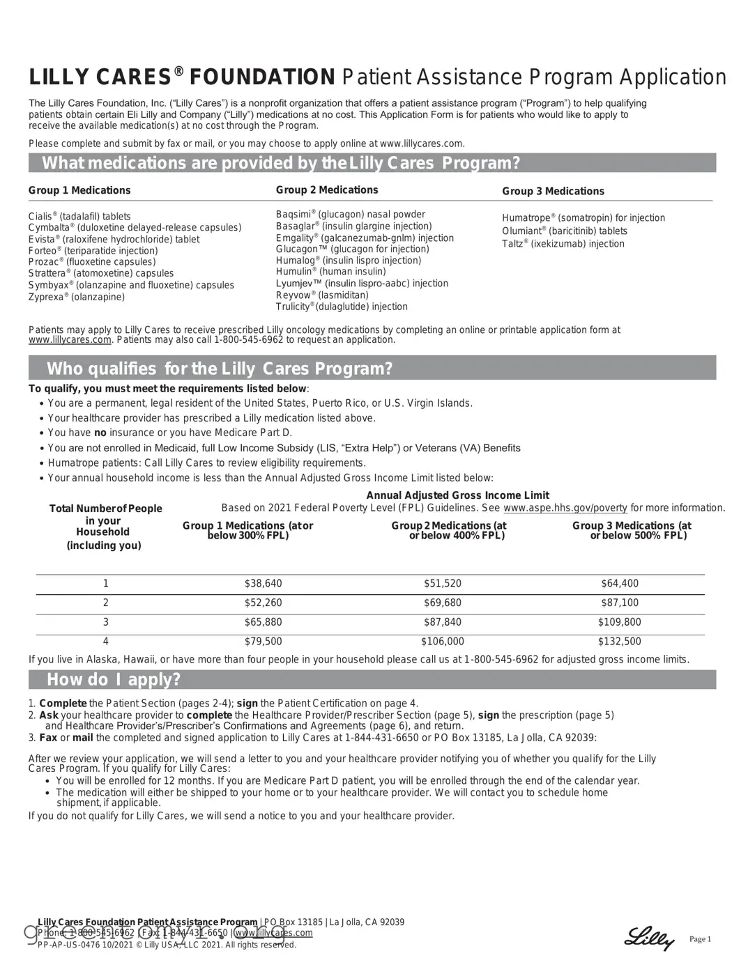 Fill in a Valid Lilly Cares Cymbalta Refill Template