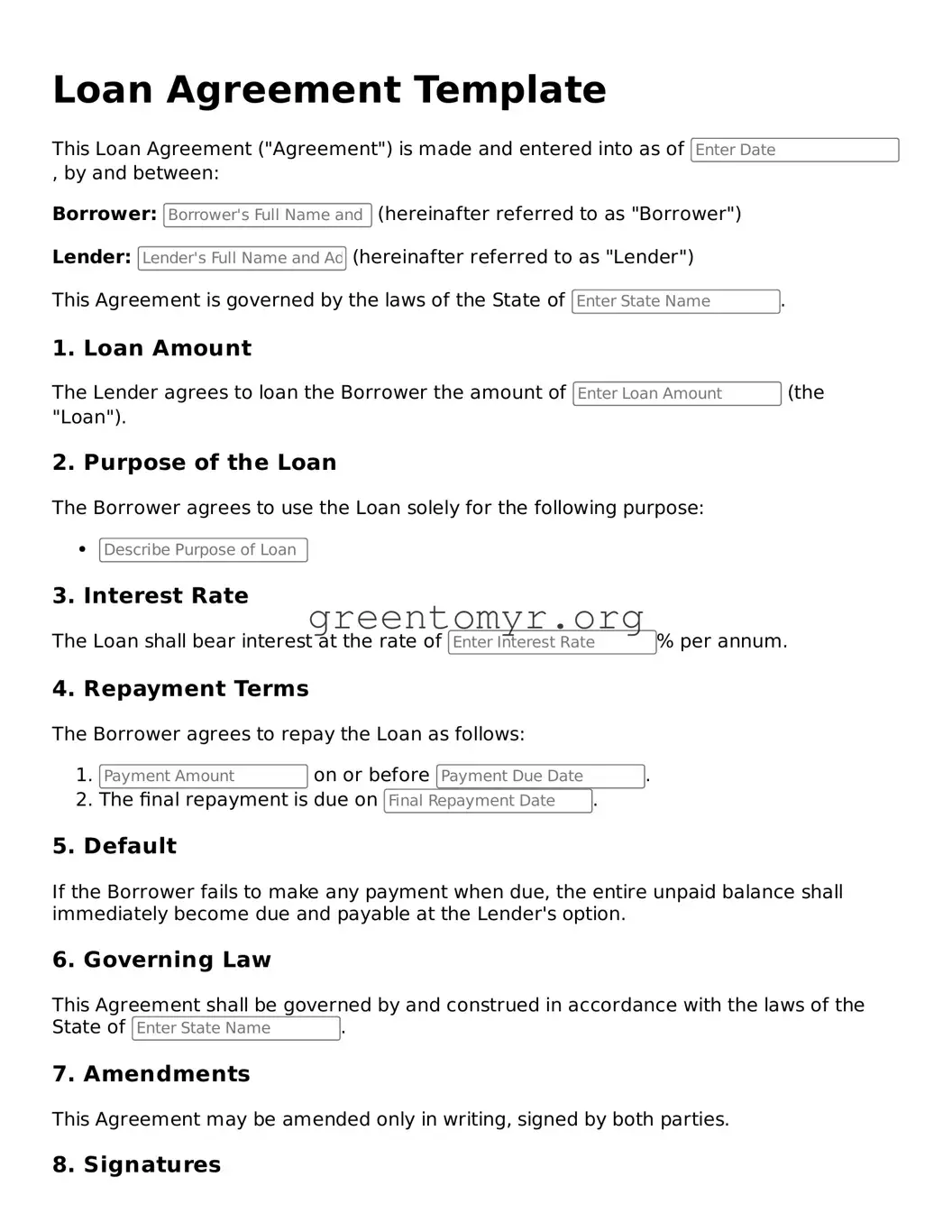 Valid Loan Agreement Form