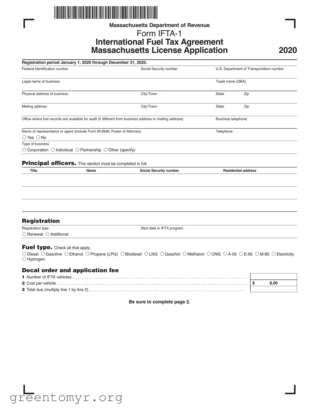 Fill in a Valid Massachusetts Ifta Template