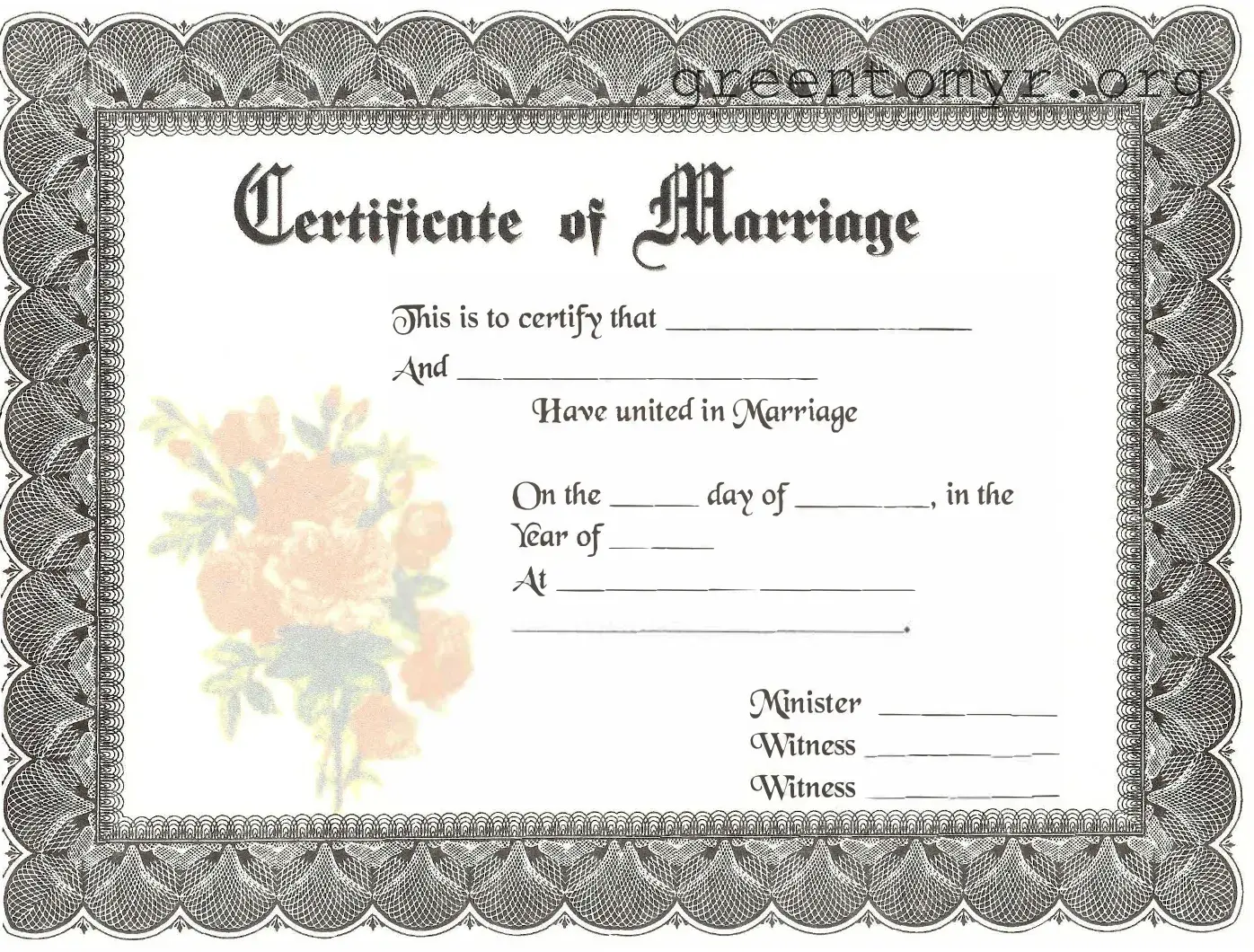 Fill in a Valid Marriage Certificate Template
