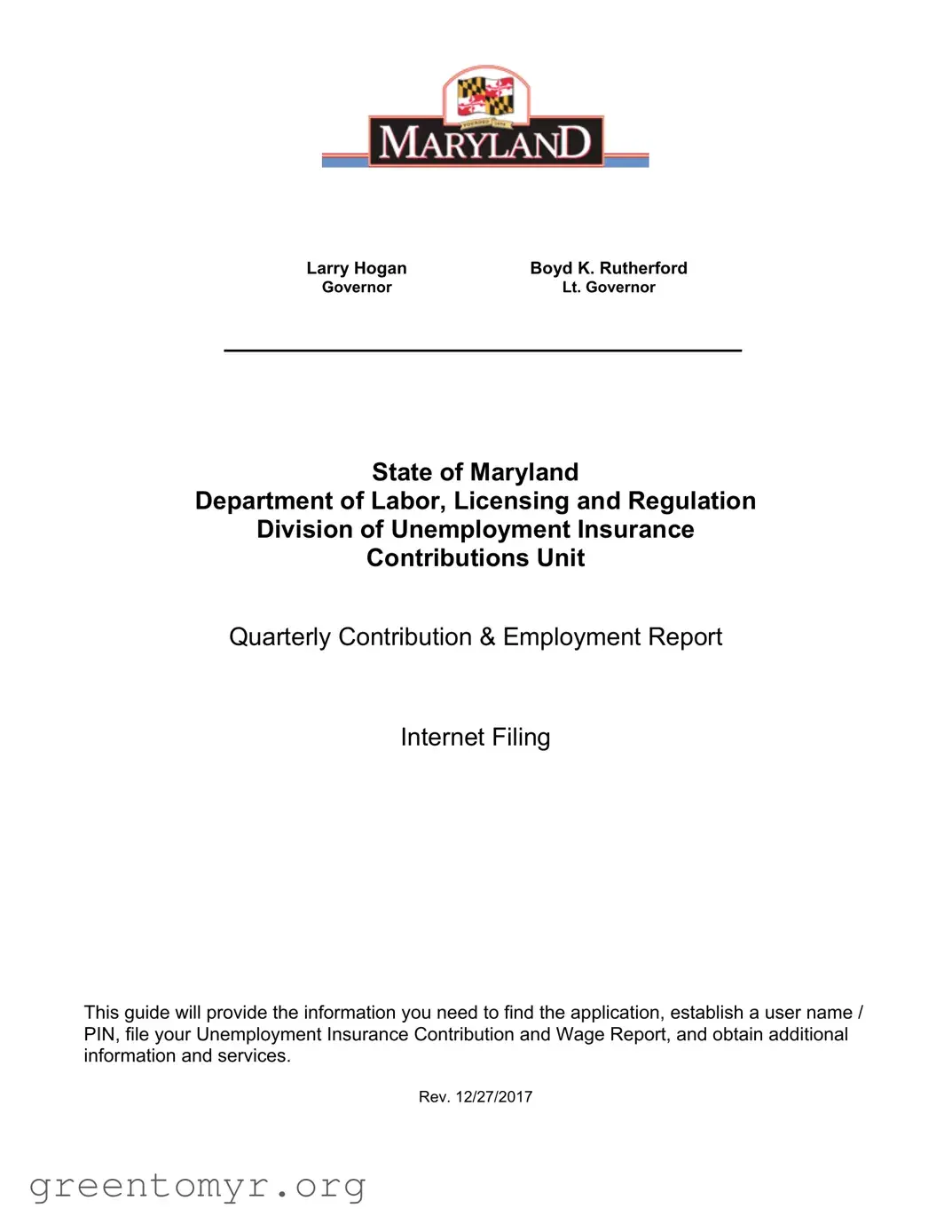 Fill in a Valid Maryland Quarterly Contribution Report Template