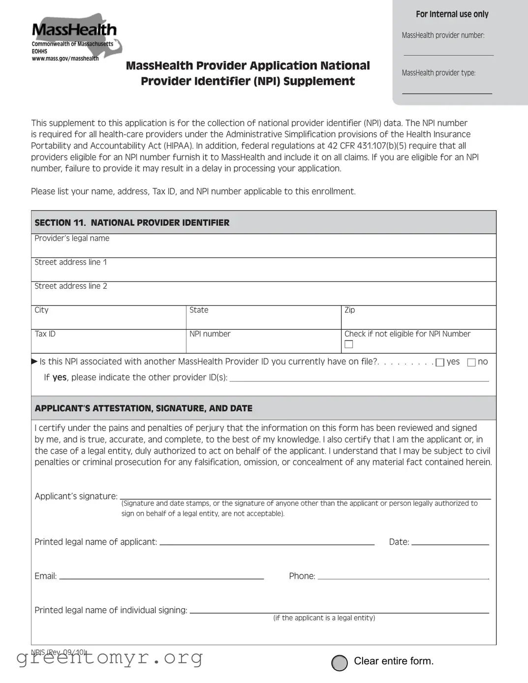 Fill in a Valid Masshealth Npis Template