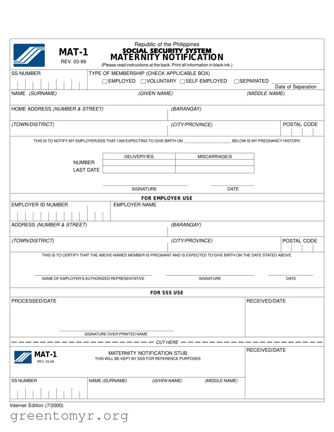 Fill in a Valid Mat 1 Template