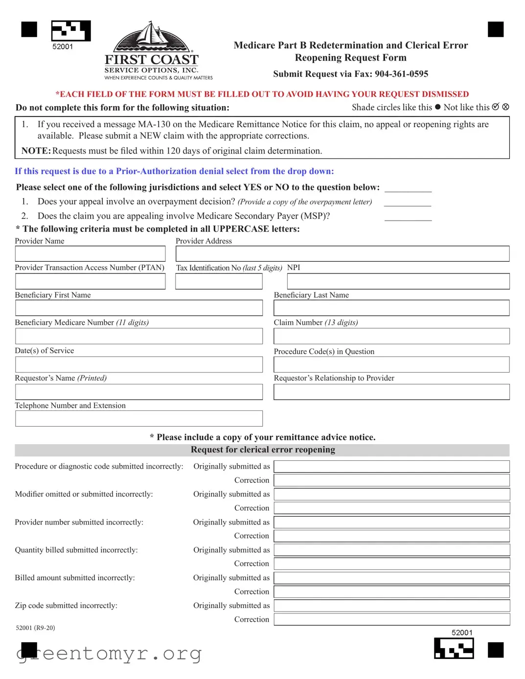 Fill in a Valid Medicare Part B Redetermination Template