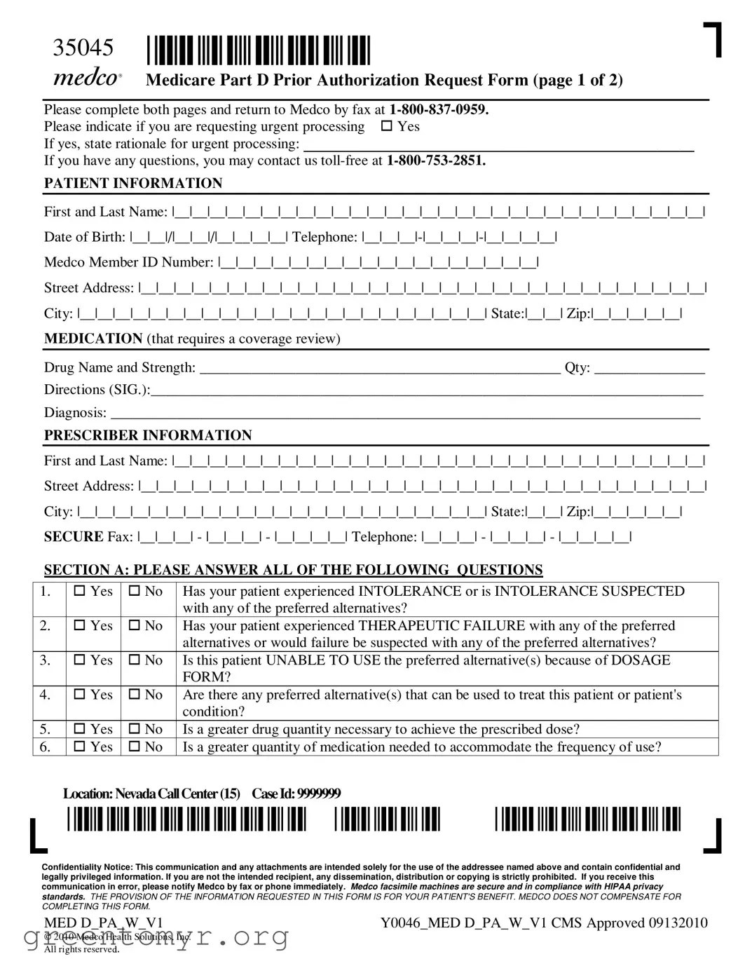 Fill in a Valid Medco Health Template