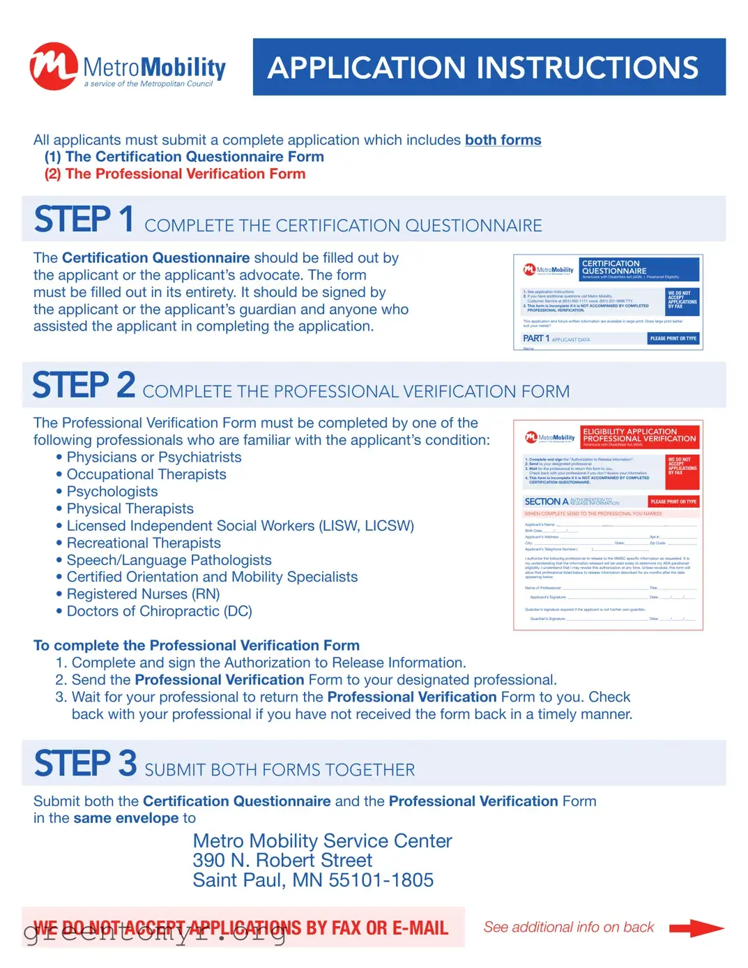 Fill in a Valid Metro Mobility Application Template
