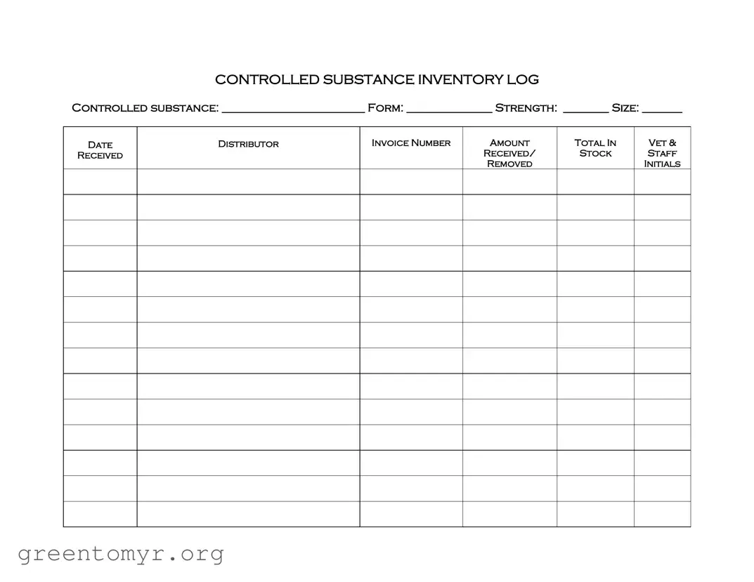 Fill in a Valid Controlled Drug Log Template