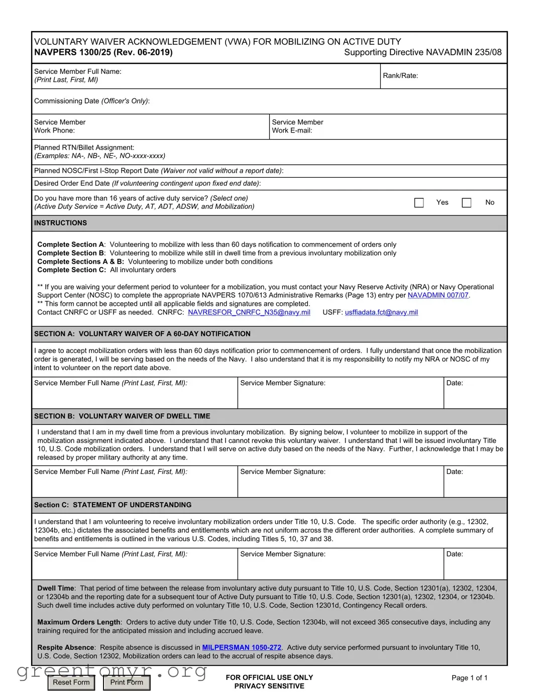 Fill in a Valid Navy Mobilizing Vwa Template