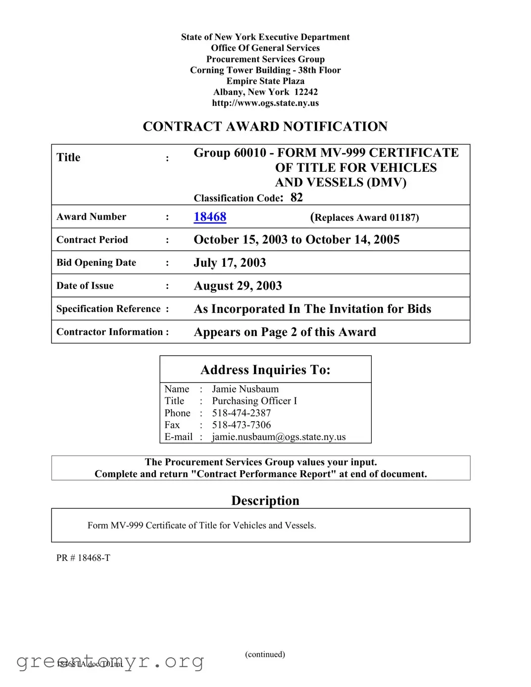 Fill in a Valid Mv 999 Template