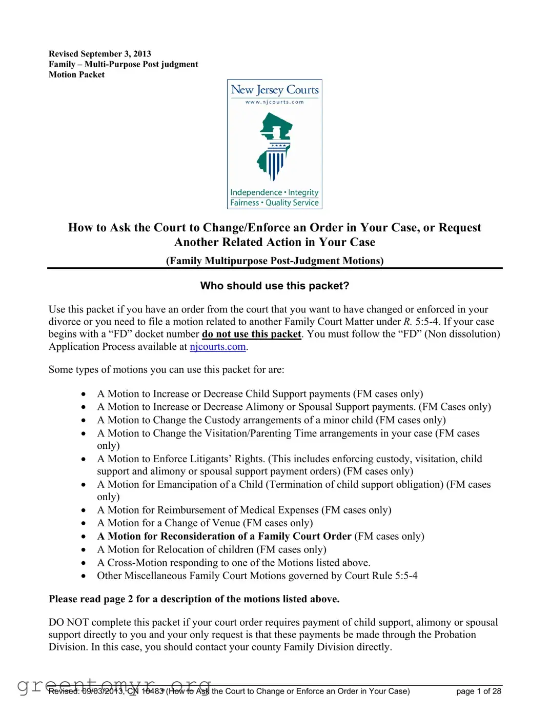 Fill in a Valid Fm Motion Nj Family Court Template