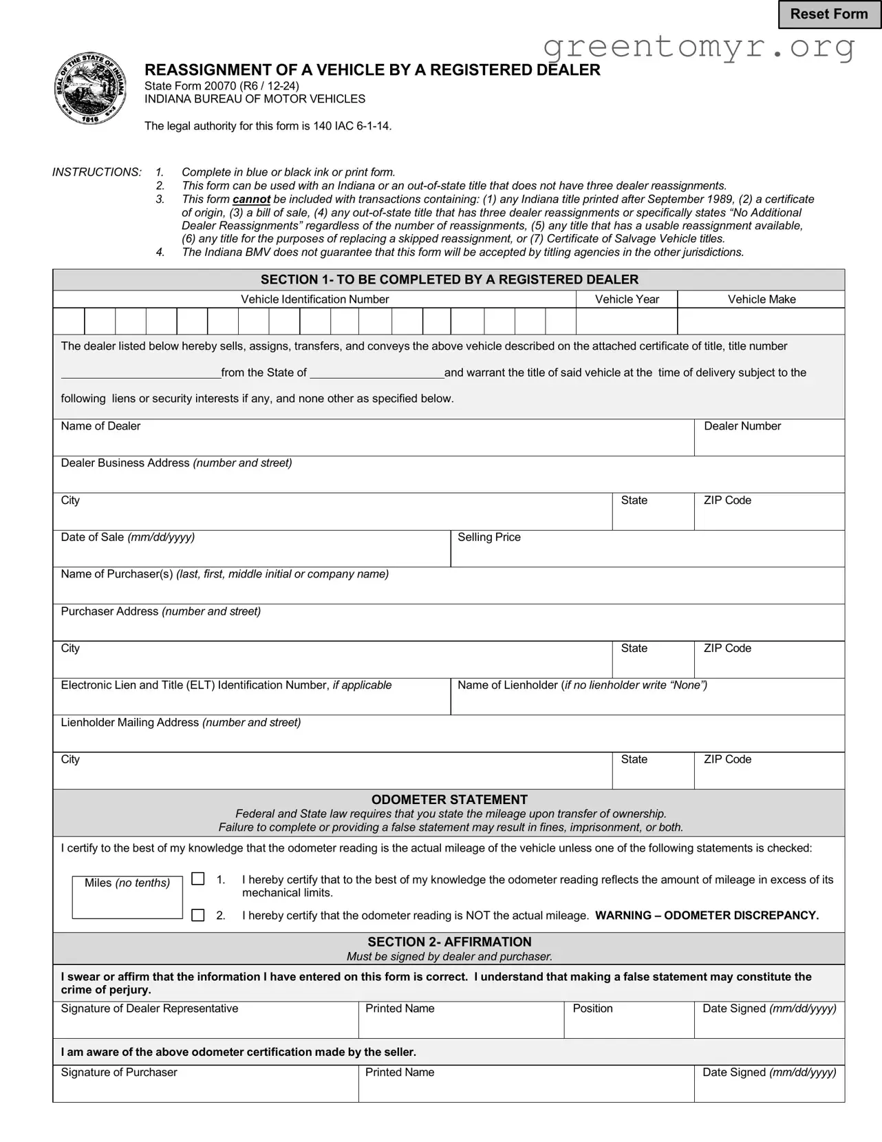 Fill in a Valid State 20070 Template
