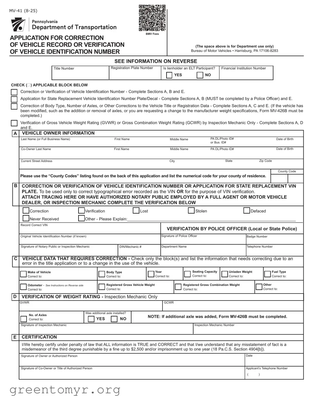 Fill in a Valid Mv41 Template