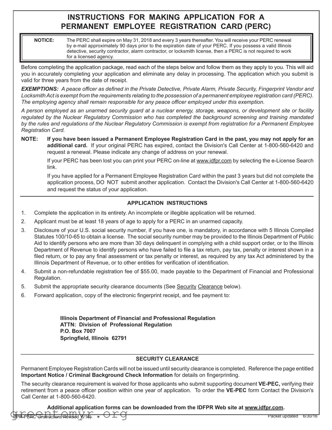 Fill in a Valid Illinois Perc Card Template