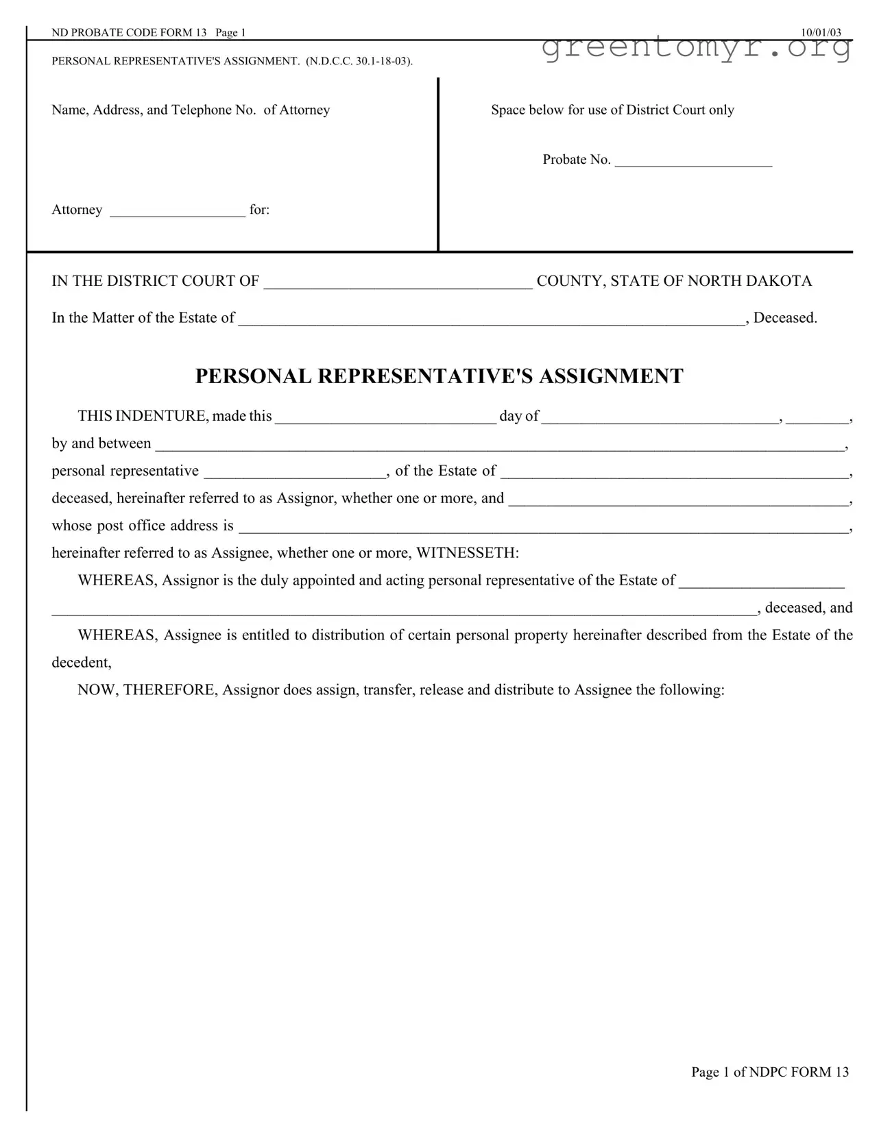Fill in a Valid Ndpc 13 Template