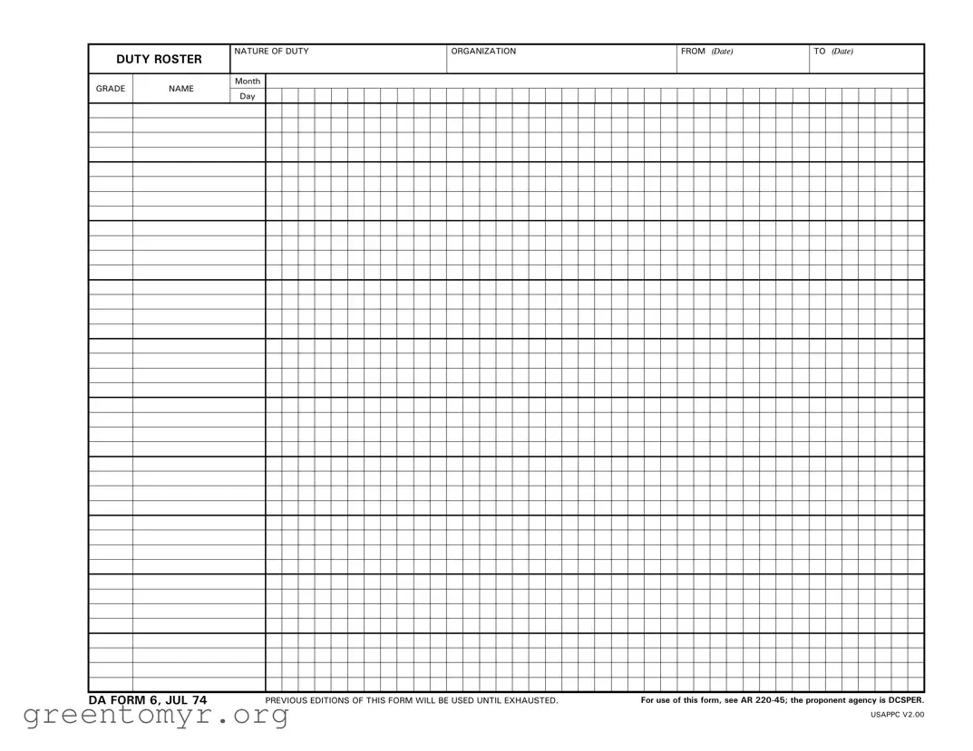 Fill in a Valid Da 6 Template