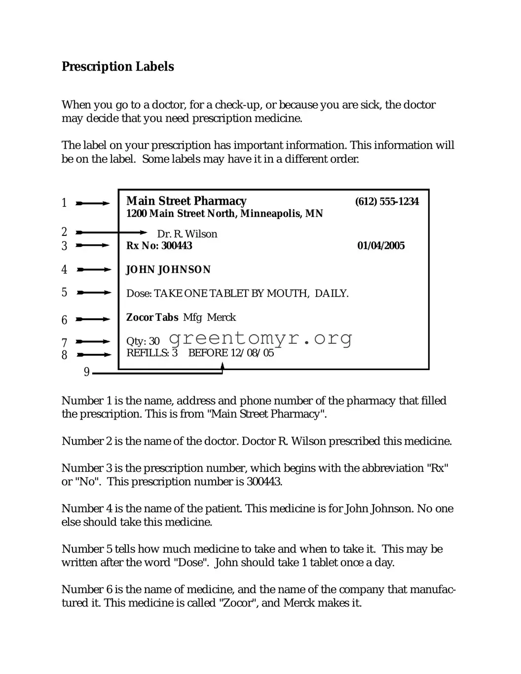 Fill in a Valid Prescription Label Template