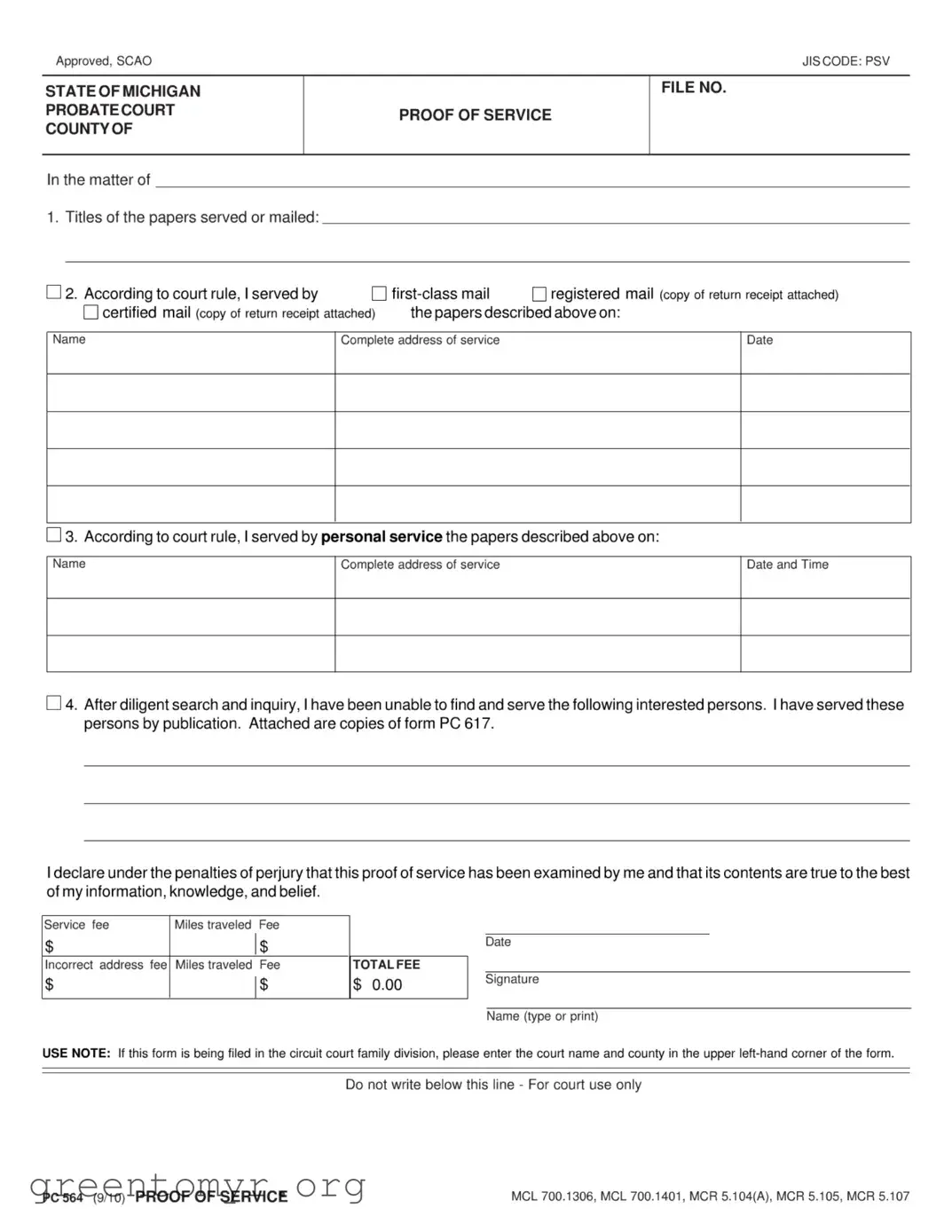Fill in a Valid Michigan Probate Template